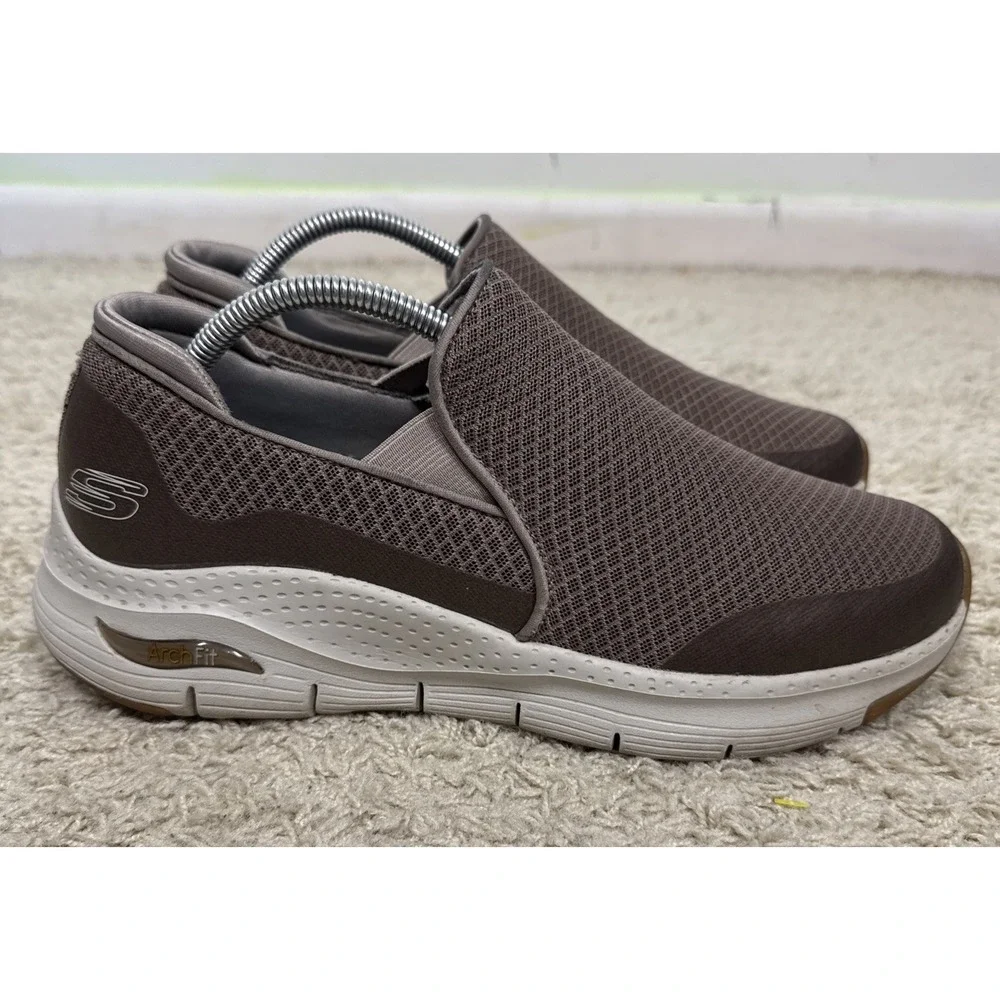 Skechers Mens Go Walk Arch Fit Slip On Comfort Sneakers Taupe Brown‎ Size 8.5M